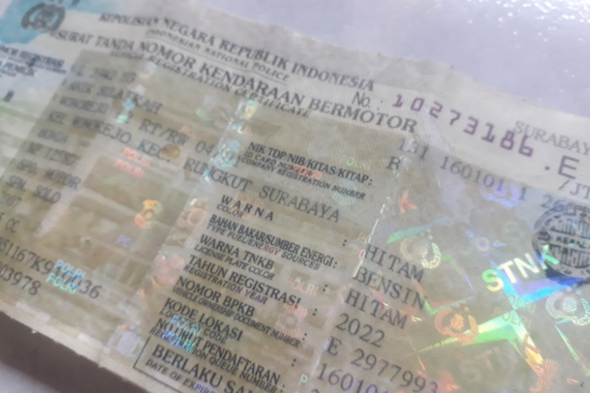 cek keaslian STNK motor